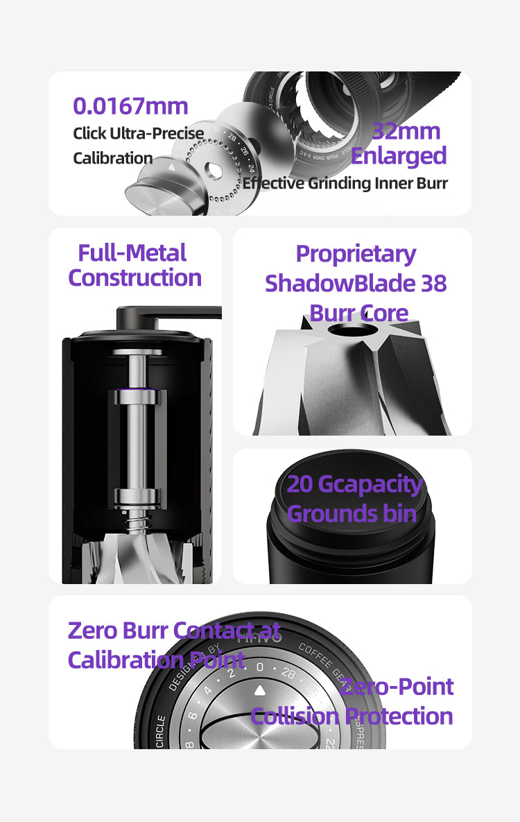 MAVO Shadow Wand Manual Coffee Grinder-Obsidian Black