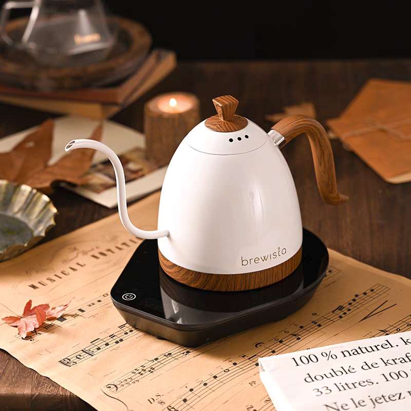 第三代旗舰专业版Brewista Artisan控温鹅颈电热壶 - 珍珠白600毫升 白色底座