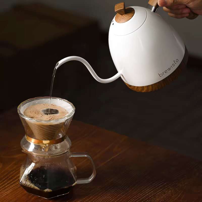 第三代旗舰专业版Brewista Artisan控温鹅颈电热壶 - 珍珠白600毫升 白色底座