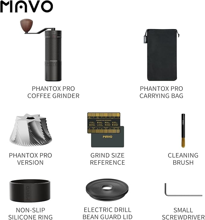 MAVO Phantox Pro Manual Coffee Grinder-Obsidian Black