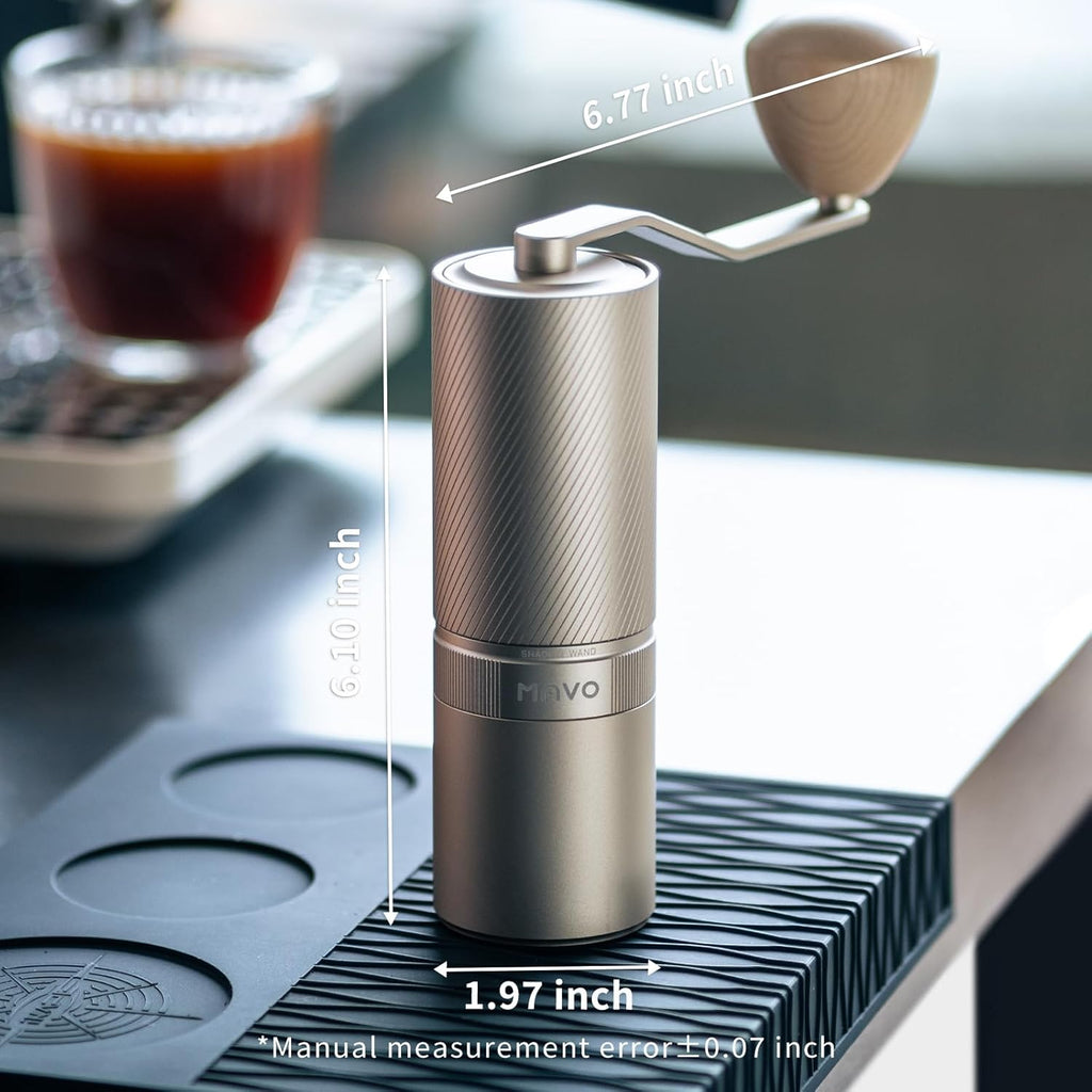MAVO Shadow Wand Manual Coffee Grinder-Starlight Silver