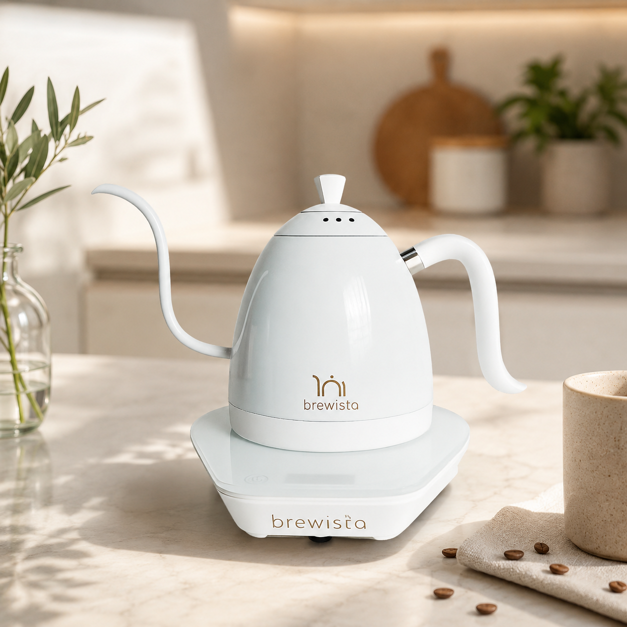 LATEST GEN 3 PRO Brewista Gooseneck Variable Kettle - Pure White 600ML