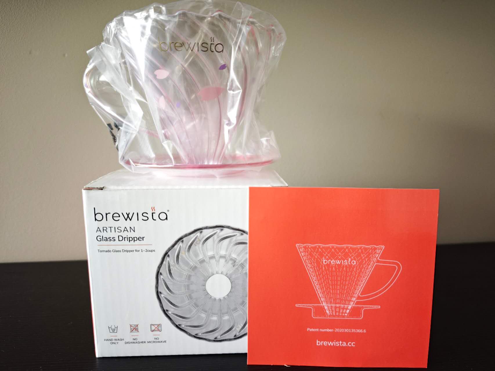 Brewista Artisan Glass Coffee Dripper, v60 dripper, 1-2cups