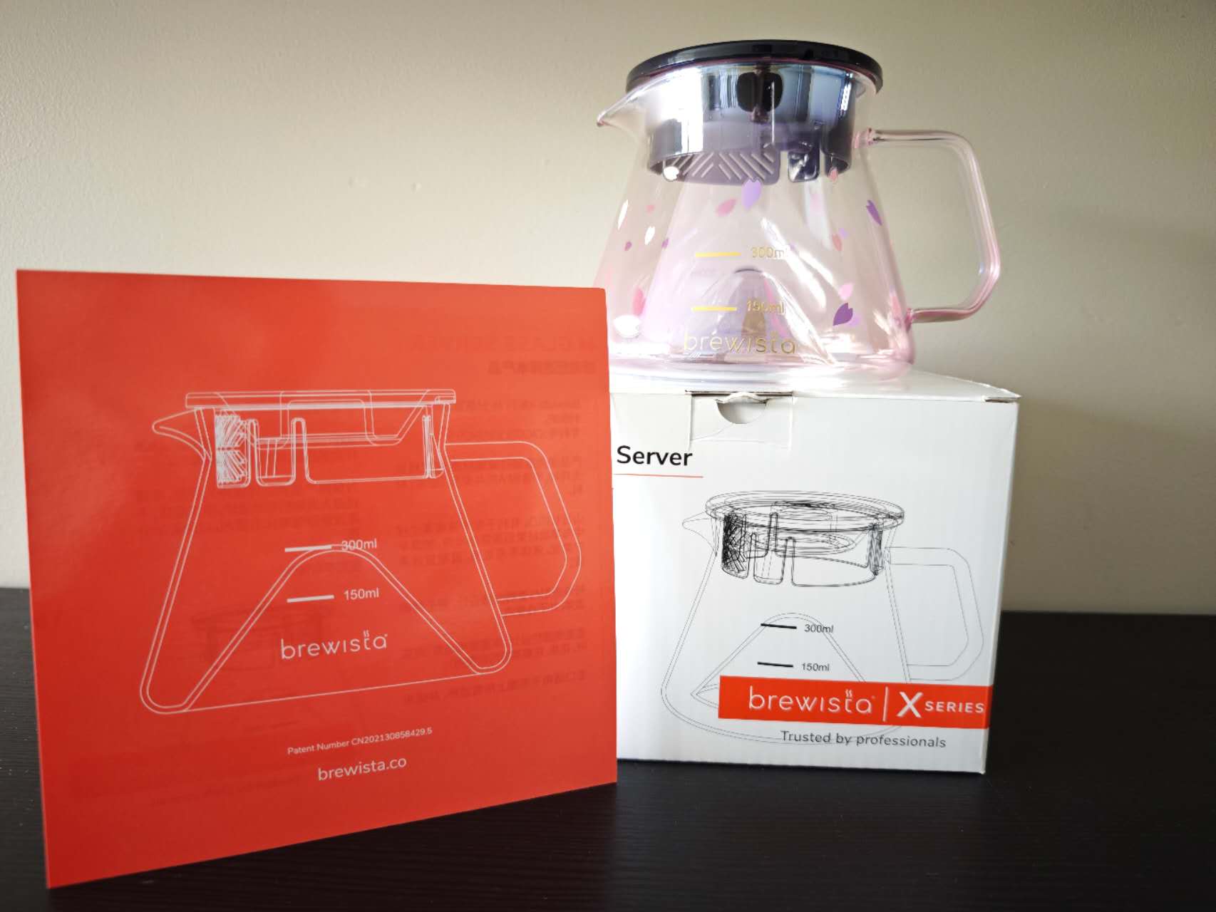Brewista X series M Glass Server, Cafera, Sakura Pink