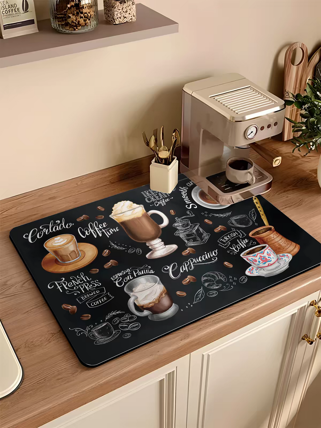 Absorbent Non-Slip Coffee Mat