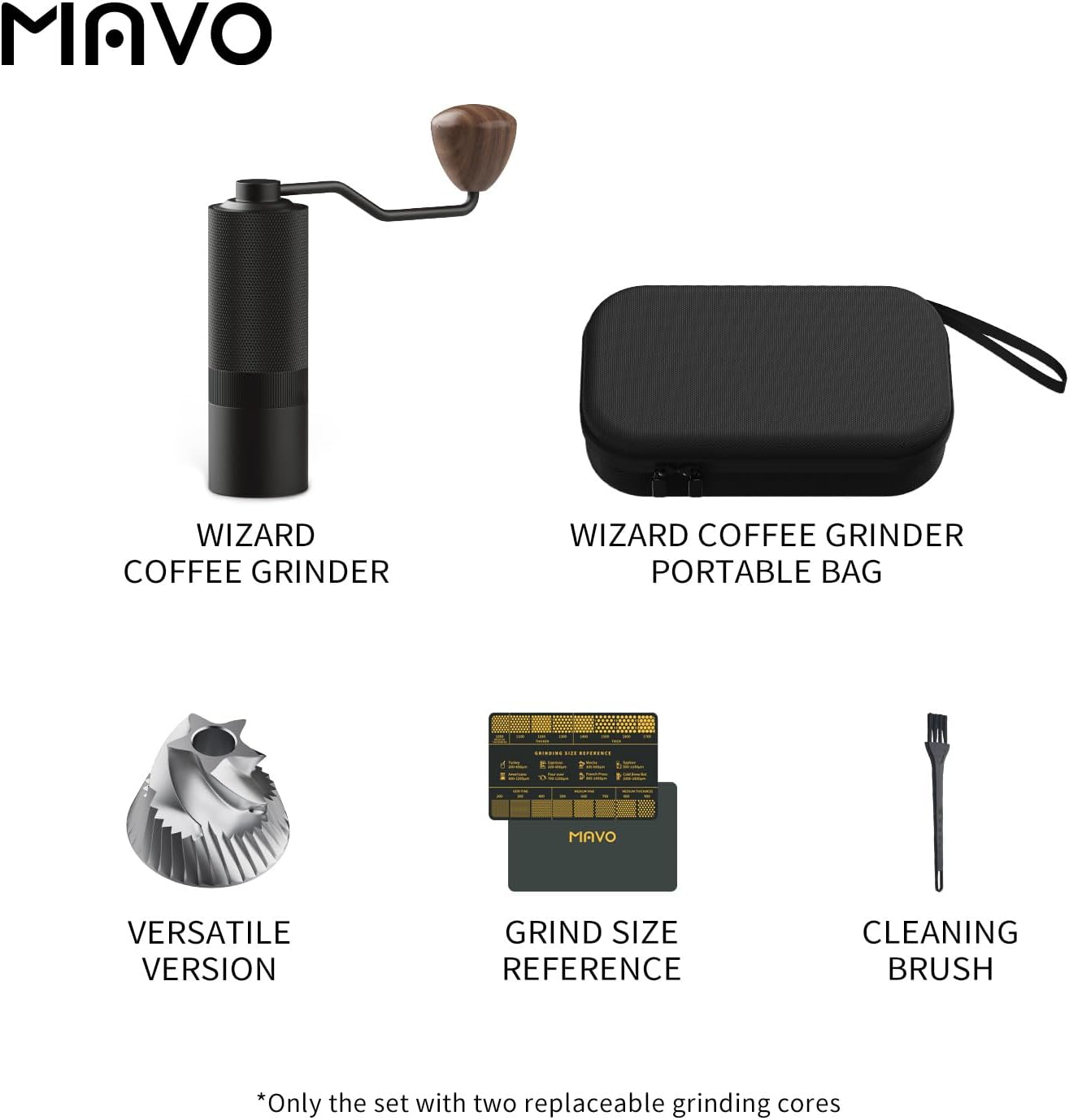 MAVO Wizard Manual Coffee Grinder-Black Versatile
