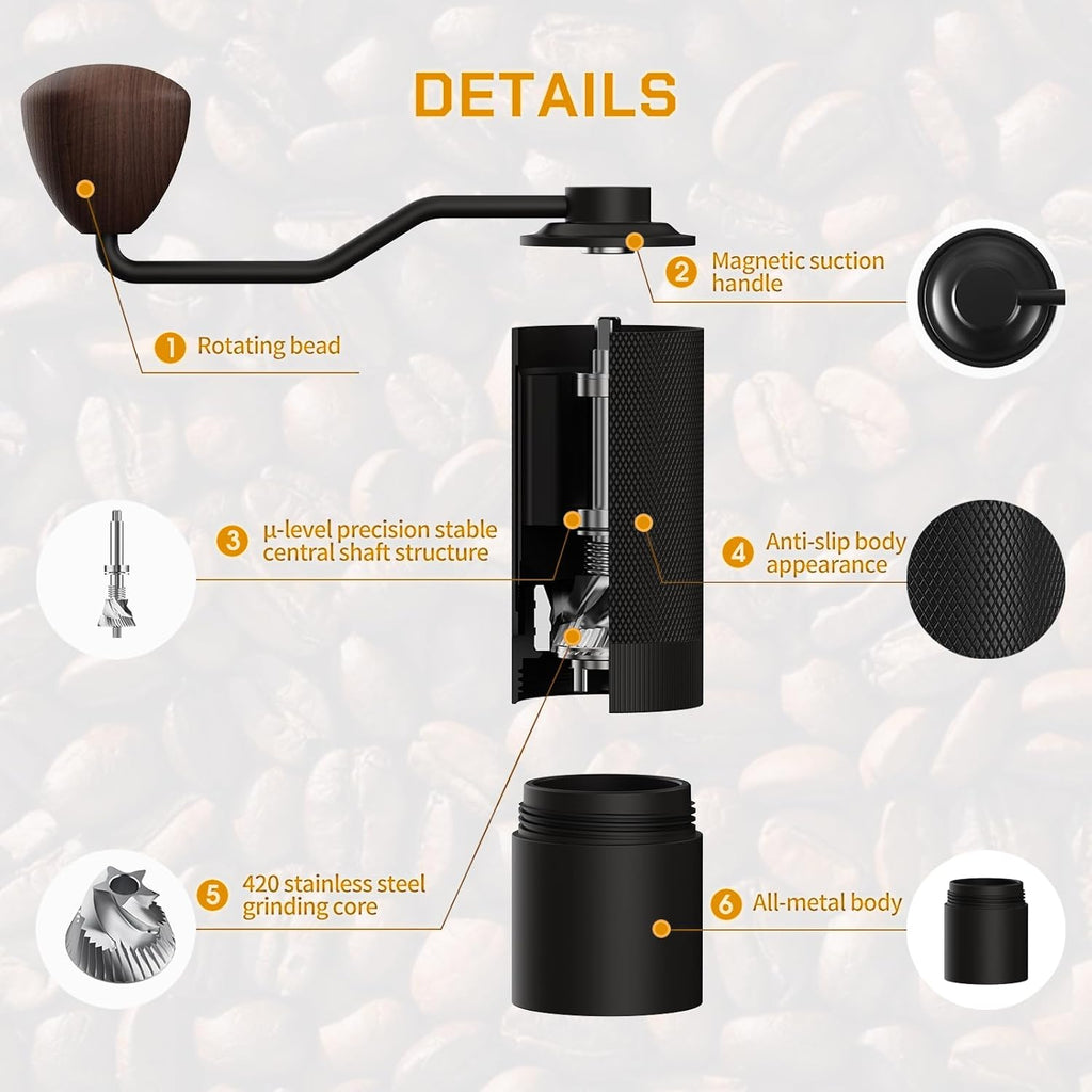 MAVO Wizard Manual Coffee Grinder-Black Versatile