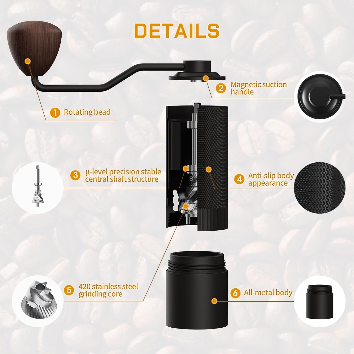 MAVO Wizard Manual Coffee Grinder-Black Versatile